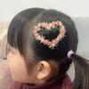 Hairpin Crocheted Pink Flower Decor Star Heart Design Firm Non-Slip Clip Bangs Side Hair Clip Party Hair Accessories