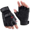 Men's Half Finger R Standard Leather Gloves Fitness Anti Slip Sports Warrior Cycling Tactics Outdoor Training Gloves PU Leather