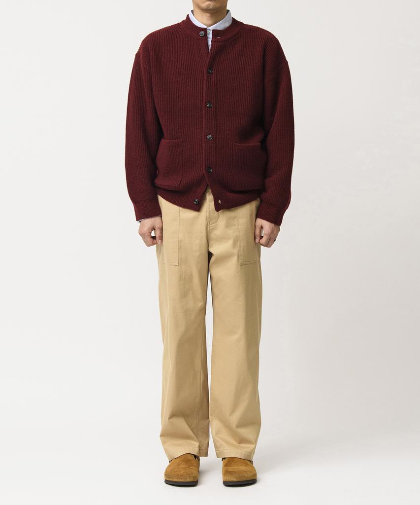 BEAT&SLNC Morrow Crewneck Cardigan (Burgundy)