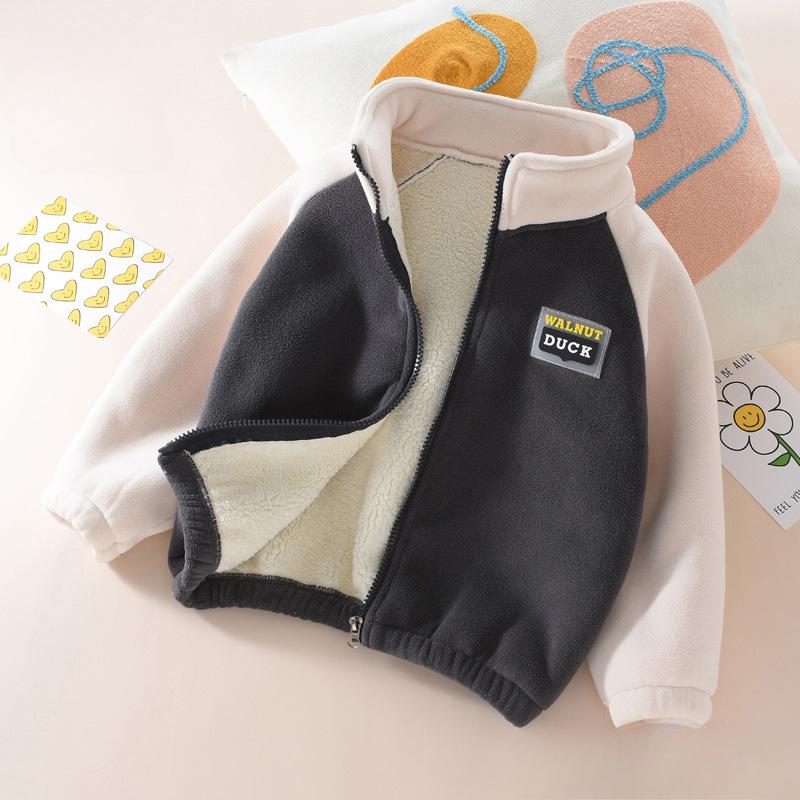 Autumn and Winter Children's Polar Fleece Jacket for Boys and Girls Polar Fleece Baby Plus Velvet Thickening