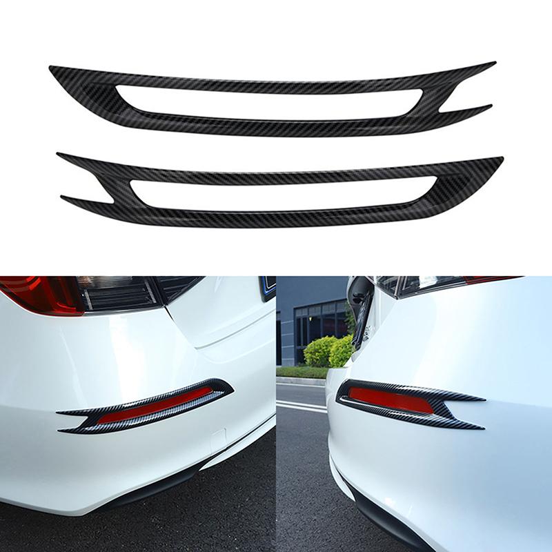 ABS Carbon Fiber Black Rear Tail Fog Light Lamp Panel Frame Decor Cover Trim For Honda Civic 11th Gen 2022-2024 Rear Fog Light Lamp Cover Trim