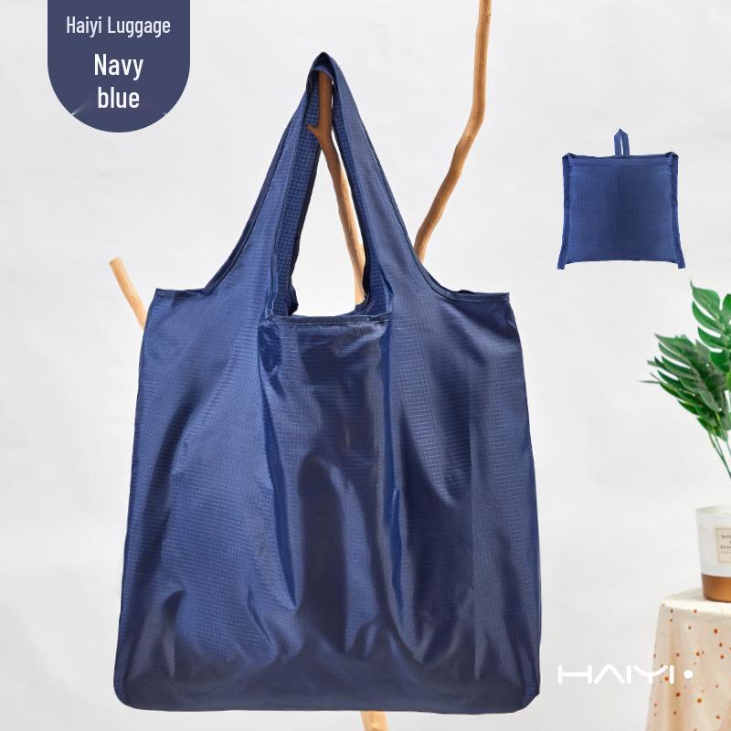 Large Capacity Foldable Waterproof Tote Bag - Solid Color Eco-friendly Oxford Cloth for Grocery Shopping