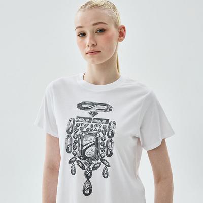 [mardimercredi] SLIM TSHIRT BIJOU WHITE GREY