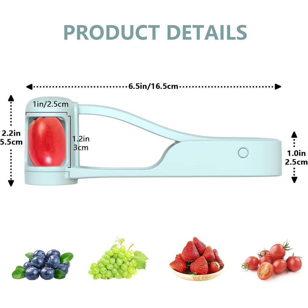 Coupe-raisins pour enfants 1-3 ans, Gadget trancheur de fruits et légumes, Outil de quartier en acier inoxydable pour raisins, Fraises, Tomates cerises, Myrtilles