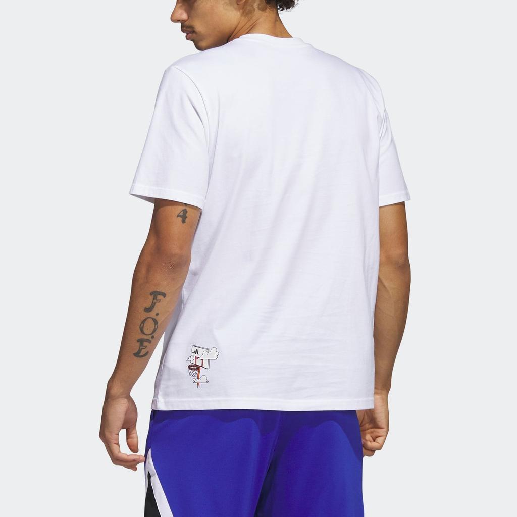 Adidas Lil Stripe Basketball Tee Cartoon Print Short Sleeve T-Shirt Men Tops White IC1864