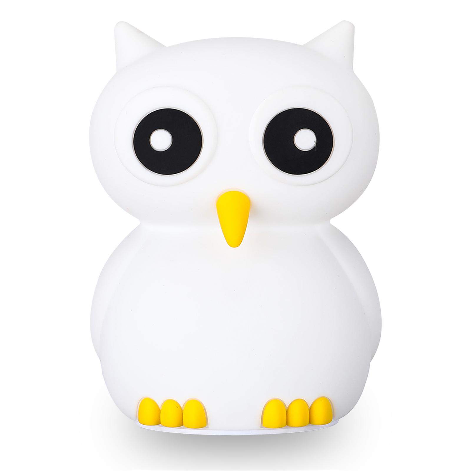 Led Owl Night Light Portable 7 Color Changing Usb Rechargeable Silicone Night Lamp For Kids Room White#0