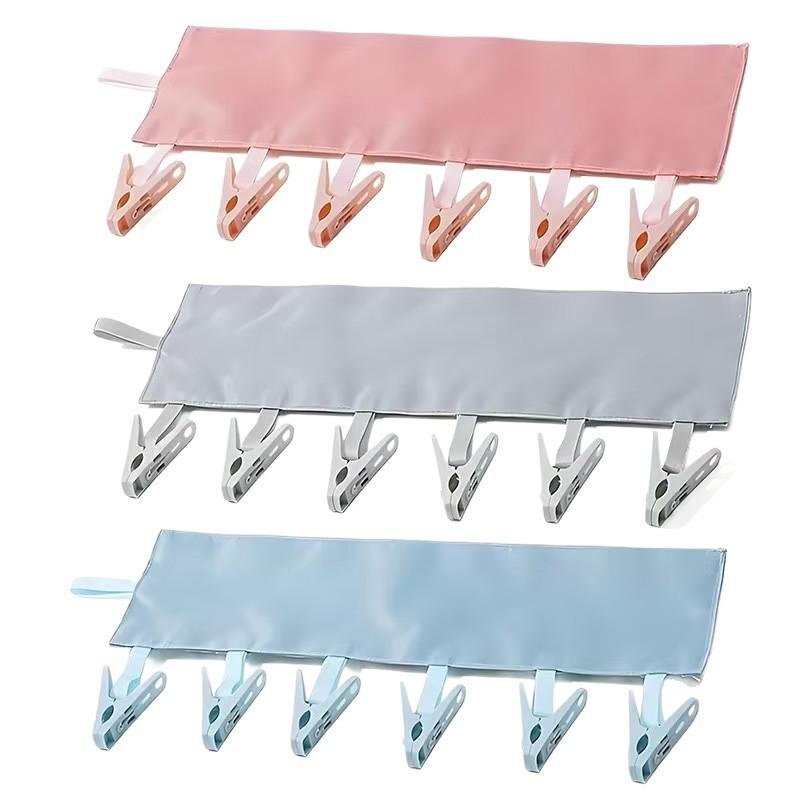 Multifunctional Folding Clothespin Hanger Fabric Clip Drying Hanger Sock Clip Underwear Clip Travel Portable Fabric Hanger