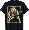 Αστείο Σκυλί Μπουλντόγκ Παίζει Κιθάρα Rock Punk Vintage T-Shirt