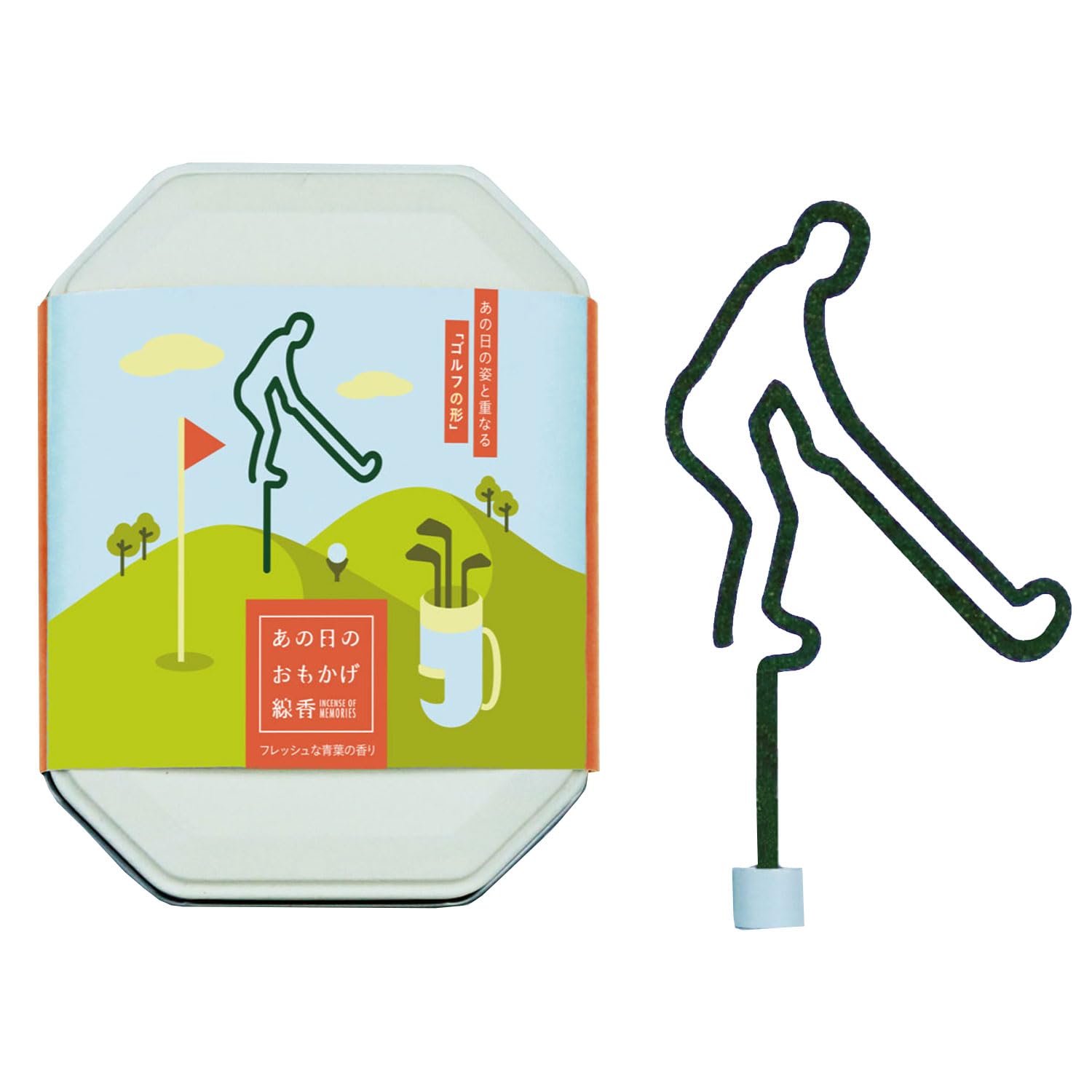 

Kameyama Ano Hi no Omokage Incense Sticks, Golf, 5-Pack, Fresh Green Leaf Scent, Magnetic Incense Holder