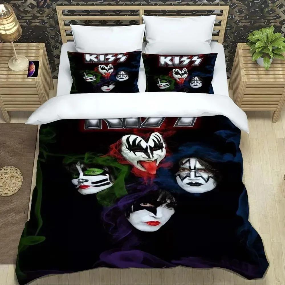 KISS Rock Band Bedding Set,Single Twin Full Queen King Size,KISS Music Bed Set Kid Bedroom Bedding Sets