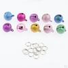 10Pcs Colorful Christmas Bells Charms Pet For Jewelry Making Kids Children Crafts - Frosted,