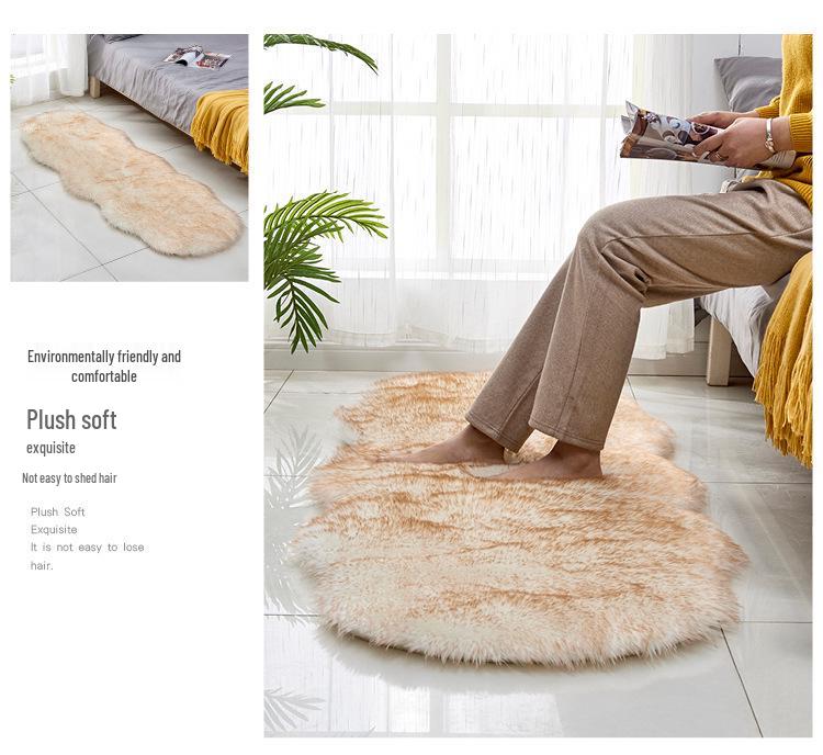 Plush Carpet Mat for Living Room, Bedroom, Sofa, or Bay Window - Imitation Wool, Light Luxury