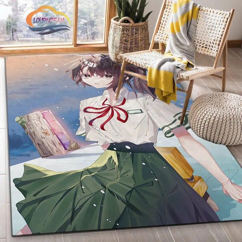 Latest Animated Suzume Anime Carpet 3D Printing Decorative Floor Mat for Children and Girls Living Room Bedroom Sofa Area Rug