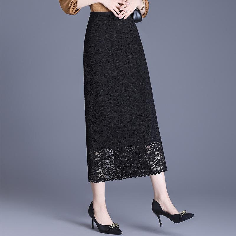 Women's High Waist Lace Midi Skirt - Spring 2026 Fashion