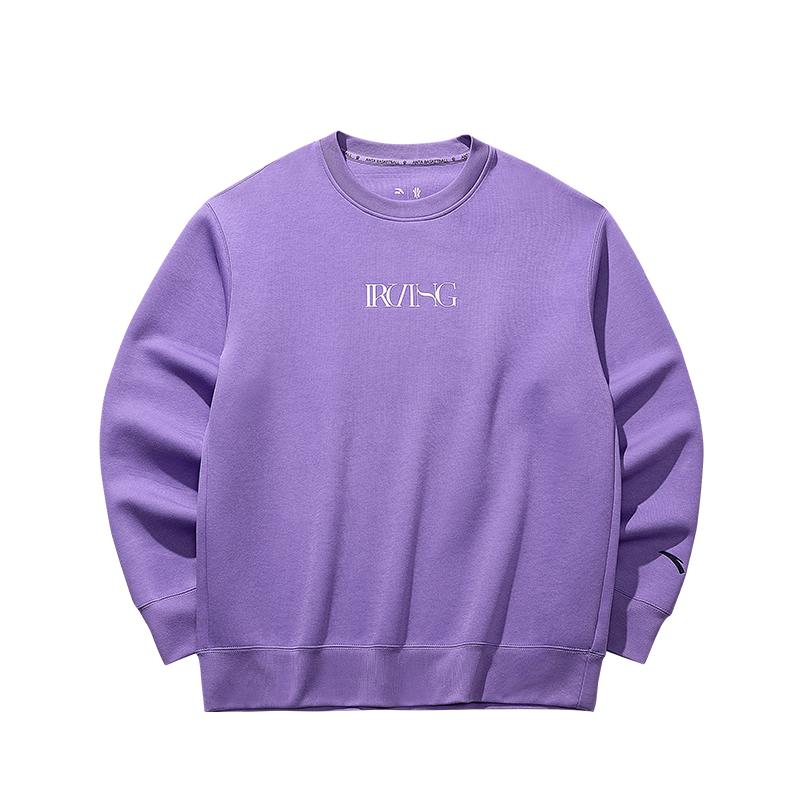 Anta Basketball Series Kyrie Series Comfortable Simple Versatile Round Neck Letter Print Drop Shoulder Loose Sweatshirt Unisex sweatshirt 172531712-4