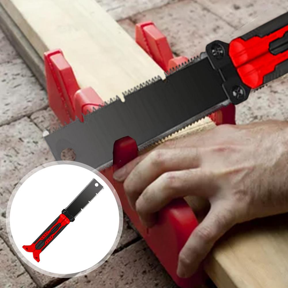 Folding Saw with Double Edges Small Multipurpose Hand Saw Portable Hand Saw Wear-Resistant Woodworking Saw for Furniture Floors