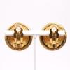 CHANEL COCO Mark Earring vintage Plated Gold 29.4g Women Used