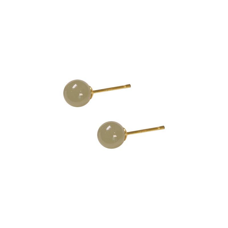 Tichiya S925 Sterling Silver Natural Hetian Jade Nephrite Earrings - Simple, Versatile, and Exquisite New Style