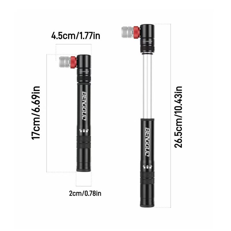 Bicycle Portable Mini Pump, Suitable for Both American and French Multifunctional Pumps