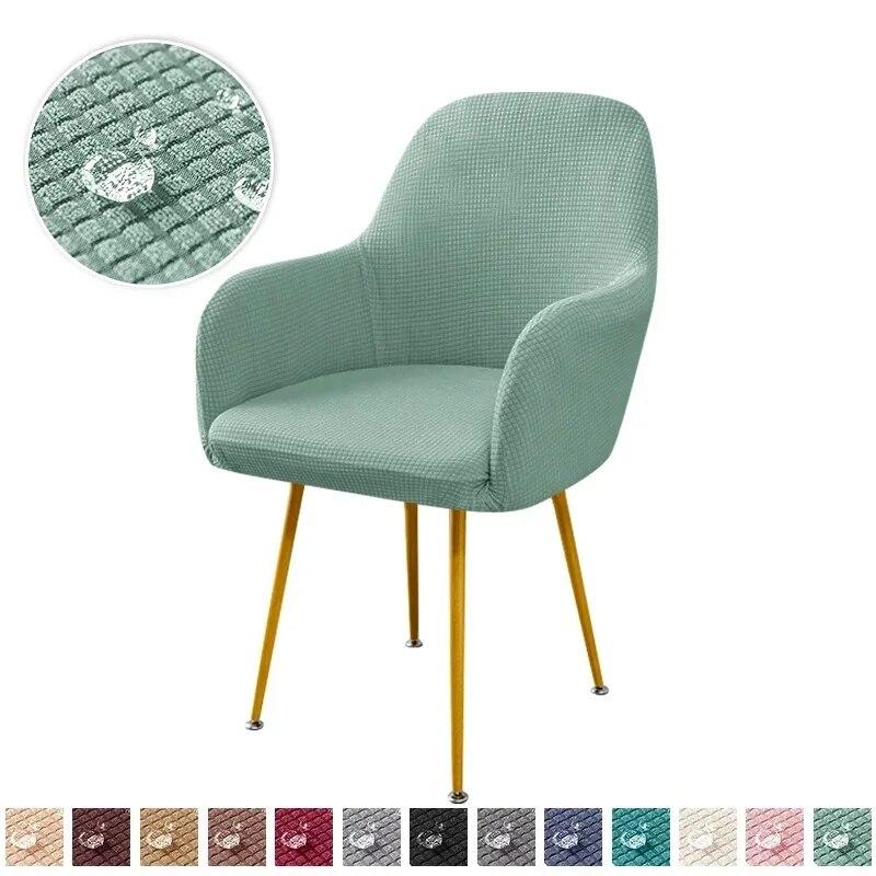 Polar Fleece Elastic Dining Chair Covers High Arm Office Armchair Seat Slipcovers Adjustable Chairs Covers for Living Room Decor