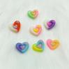 Gradient Resin Glitter Heart DIY Hair Clips & Phone Case Accessories