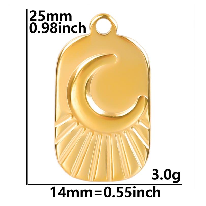 6 szt. Klasyczny Wisiorek Księżyc Pozłacany Prawdziwym Złotem 18K Stal Nierdzewna Zawieszki Do Tworzenia Biżuterii Luna Gwiazda Sowa Czarownica Zawieszka DIY Breloque