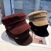 Modern Velvet Beret Hat For Women With Sun Shade For Fall Winter Casual Style