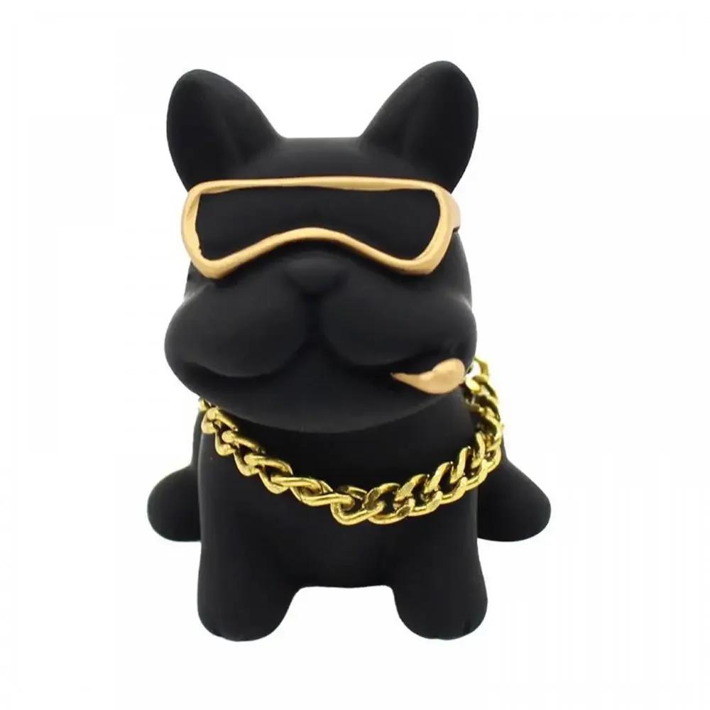 Wear-resistant Bulldog Car Ornament Feel Comfortable Resin Material Car Dashboard Decoration Car Accessories Interior Decor