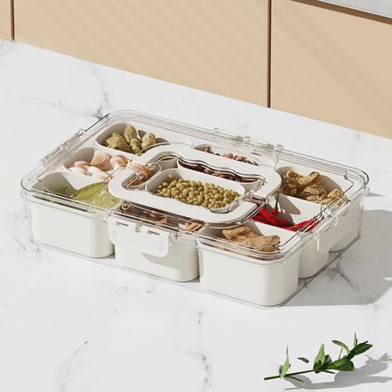 Snack Box Container with Multiple Compartments BPA Free Transparent Lid Design Refrigerator Organizer Food Storage Box