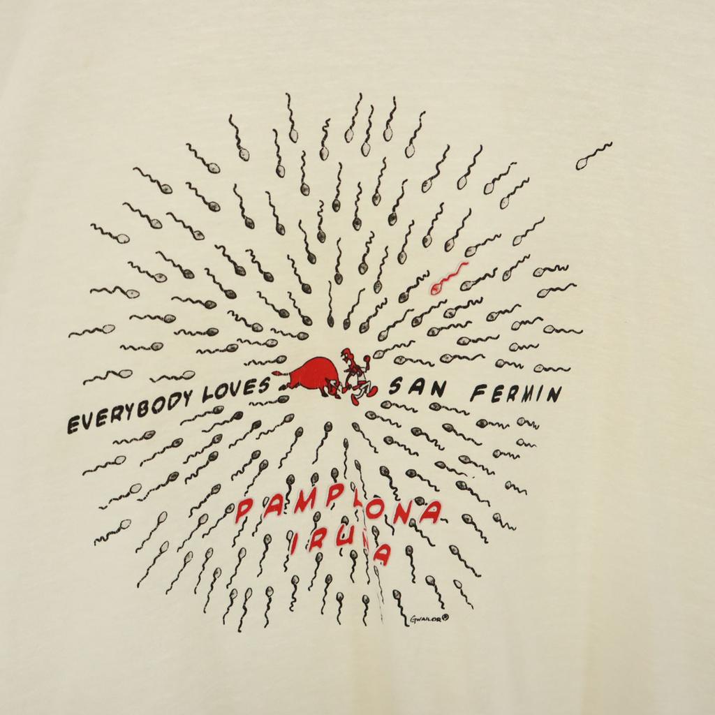 90s San Fermin Festival Short sleeve Euro Print T-shirt M SAN FERMIN Kid's Used