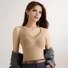 Sleeveless Thermal Shirts for Women Fleece Lined V Neck Tank Top High Stretch Padded Camisole Tops Winter Warm Base Layer