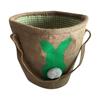 Easter Basket Holiday  Bunny Printed Canvas Gift Carry Eggs Candy Bag