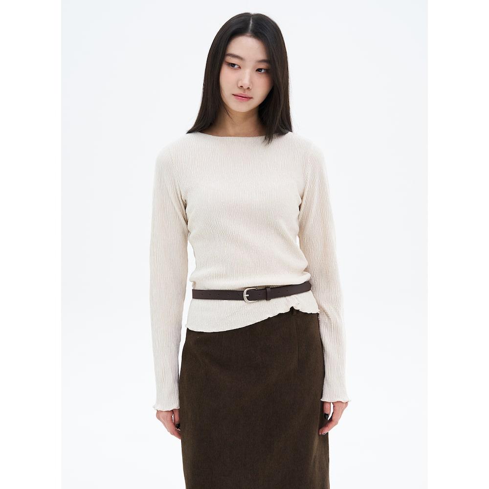 8Seconds Velvet Tint Mock Neck Jersey Top Ivory Ivory/S