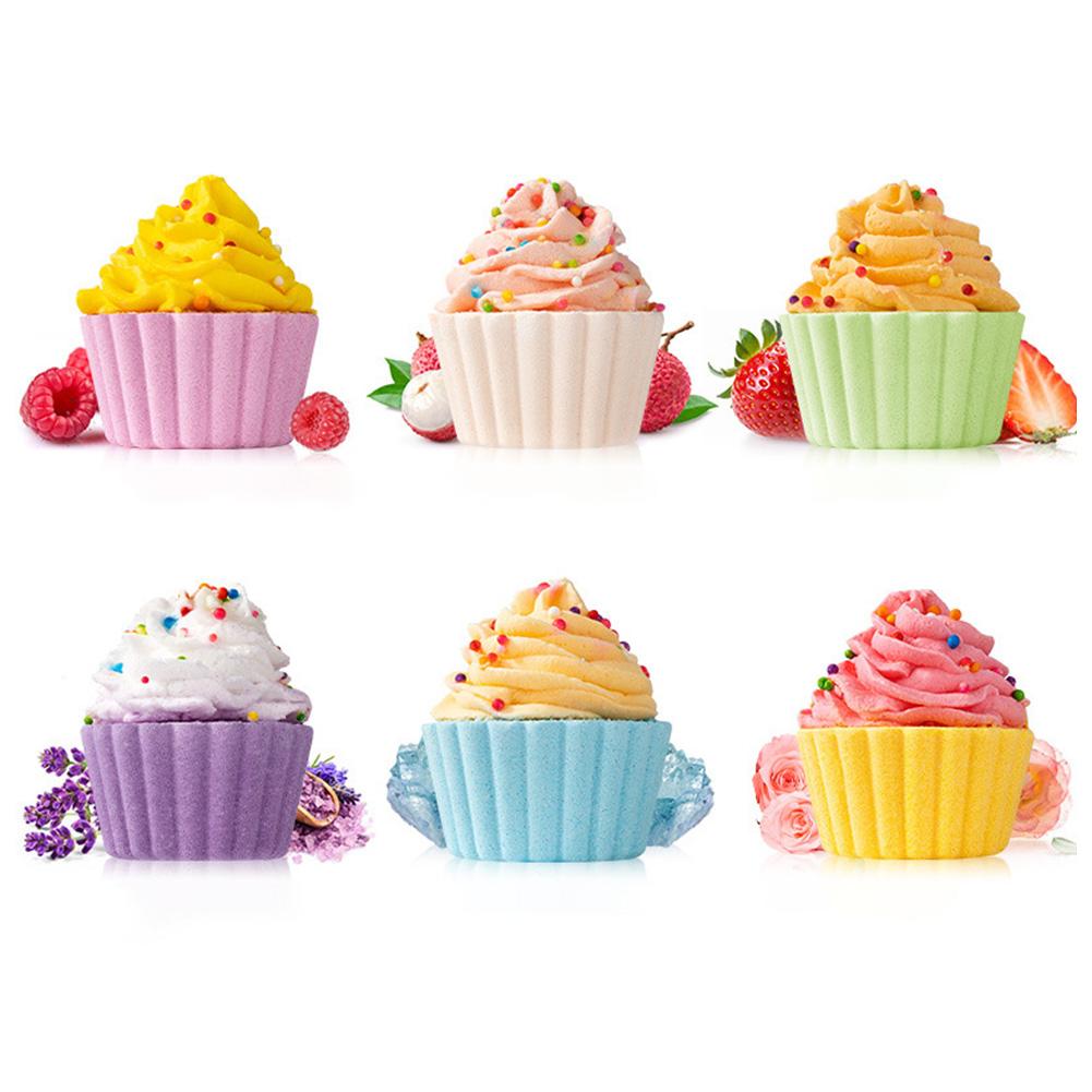 Cupcake Bath Salt Ball Essential Oil Bath Bubble Ball Aromatic Moisturizing Nourishing Skin Care Shower Ball Body Cleansing Self-Care Essential
