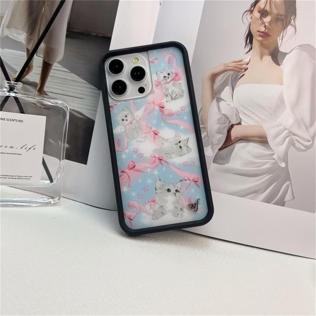 Wildflower cartoon cute phone case Animal Kitten Bear For iPhone 17 Pro 13 Pro 14 Pro 15 Promax WF Pigeon Lamb Swan phone case