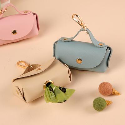 Stylish Pet Bag Holder Leather Pet Poop Bag Holder With Dispenser For Dog Bags Portable Dog Poop Bag Organizer Pet Supplies