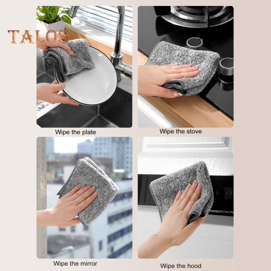 5Pcs Dish Towel Good Water Absorbent Large Kitchen Hand Towels Strong Decontamination Thick Soft Scouring Pad Set