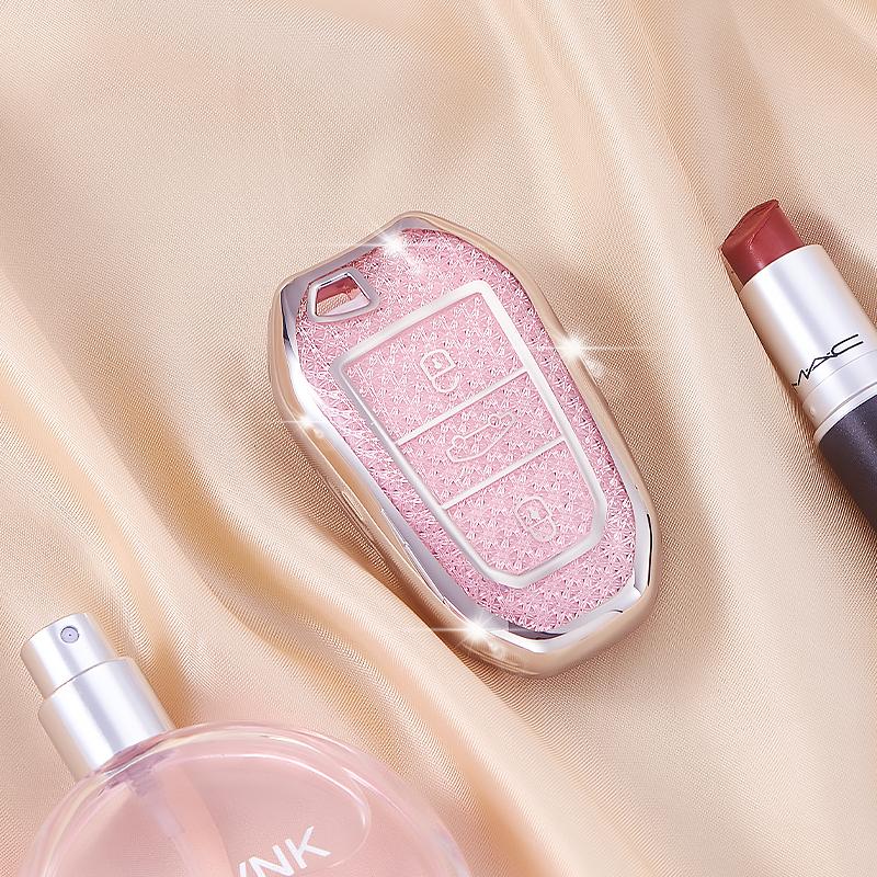 

Crystal Pink Tpu for Peugeot 207 208 3008 206 308 508 2008 407 5008 301 for Citroen C3 C4 C5 Berlingo Remote Car Key Case Cover