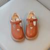Spring Autumn New Girls Princess Leather Shoes Toddlers Baby Kids Flats T-strap Cut-outs with Heart Hollow Cute Sweet Soft