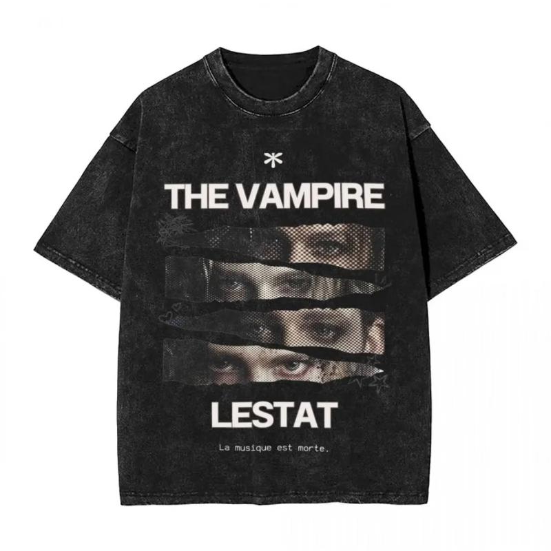 1985 Lestat De Lioncourt Novelty Streetwear Gothic Vintage Y2K Washed T Shirt Summer Men Women Tee Casual Trendy Oversized Loose