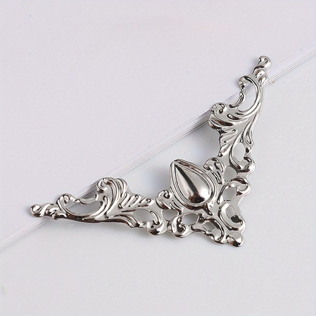 10pcs Vintage Style Metal Iron Corners Decor For Books Scrapbooking Photo Albums Menus Corner Protectors Metal Decoration DIY Ornament Crafts