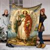 1PC Angel with Staff and Chalice Print Blanket Prayer Blankets for Believers Suitable for Home Sofa Camping Travel Car