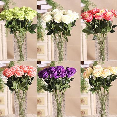 1Pc 1 Head Lifelike Artificial Faux Silk Rose Fake Flower Wedding Bridal Decor