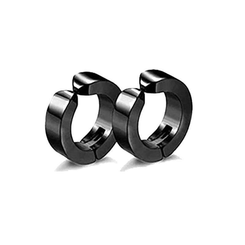 1 Pairs Magnetic Ear Clip Set Men and Women Stainless Steel Ring Cross Non-Perforated Fake Gauge Earrings Jewelry Gift