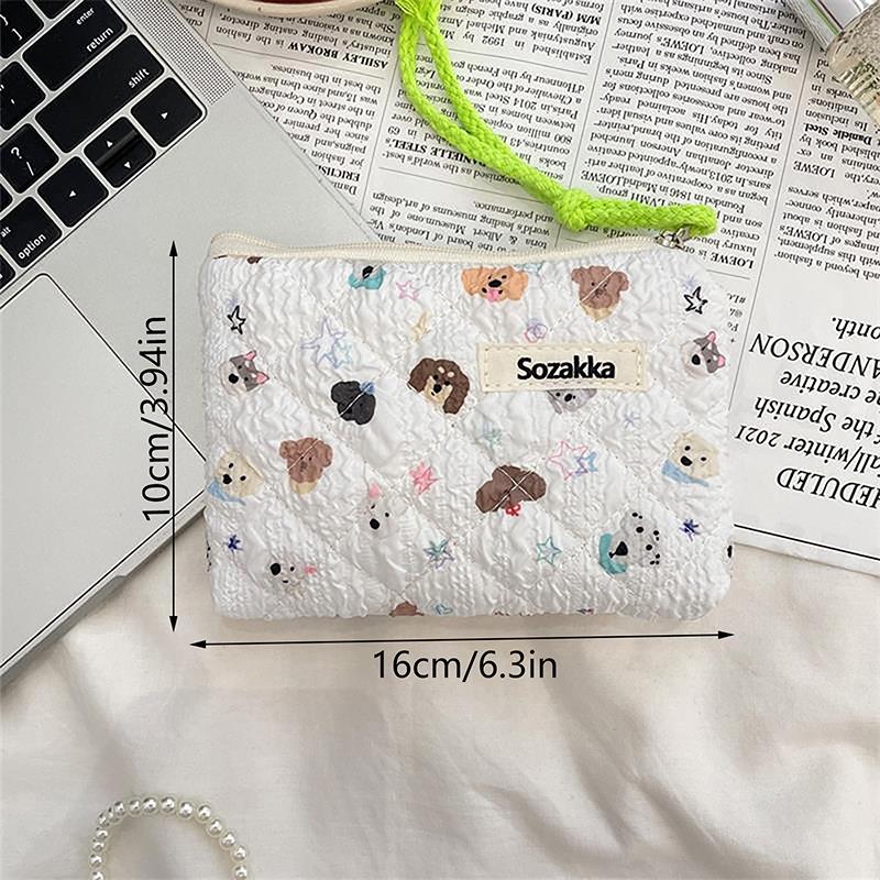 Sweet Cute Animal Floral Quilted Padded Portable Sanitary Napkin Storage Bags Coin Purse Cosmetic Bags Card Packs Key Bags Gifts