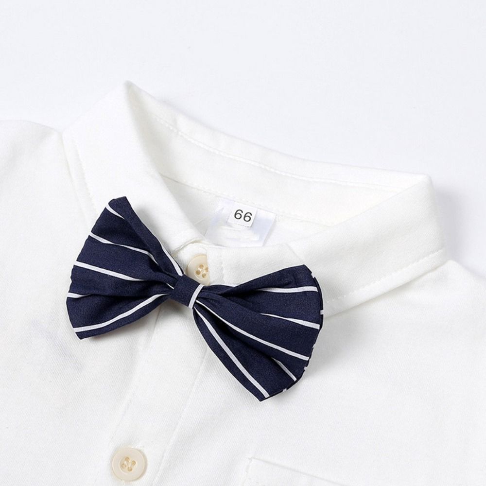 Triangle Bodysuit Baby Onesie Detachable Bow Tie Infant Jumpsuit One-Piece Bodysuit Toddler