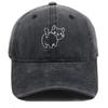 Cotton Fabric Baseball Cap Butt Cat Embroidery Baseball Hat Vintage Dad Hat  Outdoor