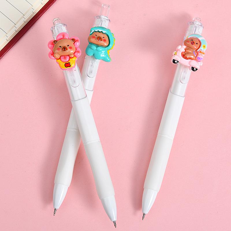 36 Pcs Cute Capibala Transparent Press Pen for Office Work, Brushing Questions, Signing Writing, Diaries, Notes, Student Classroom Prizes, Friend Part