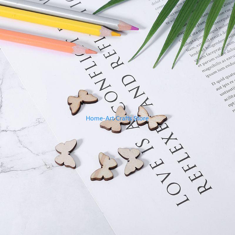 Y3NA 50 Pieces for Butterfly Natural Slices for Creative Wooden Ornament Hangings Photography Props Christmas Home