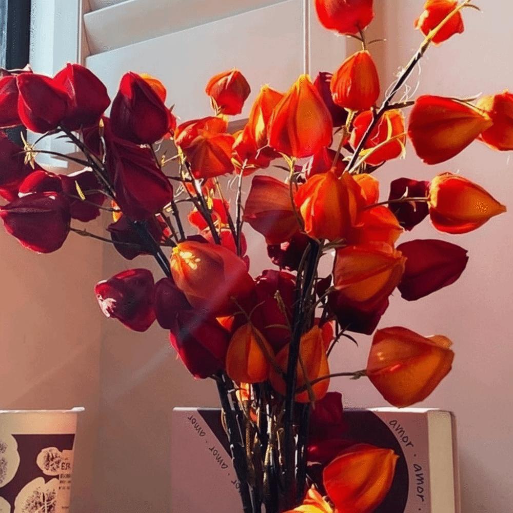 Lange Äste Laternenfrucht Äste Lebensechte Simulation Blumenast Gartenparty